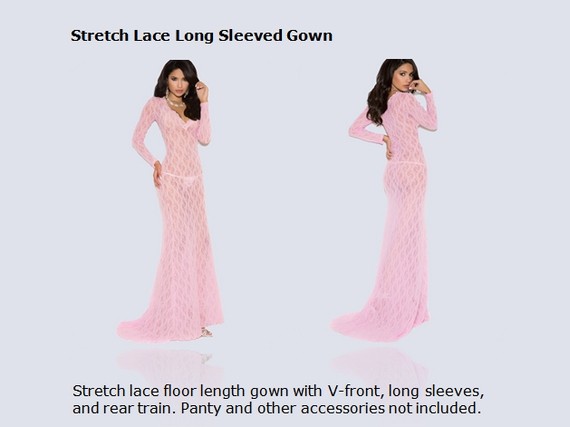 Stretch Lace Long Sleeved Gown